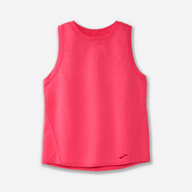 Brooks Distance Israel - Women's Running Tank Top - Fluoro Pink (92568-UTWG)
